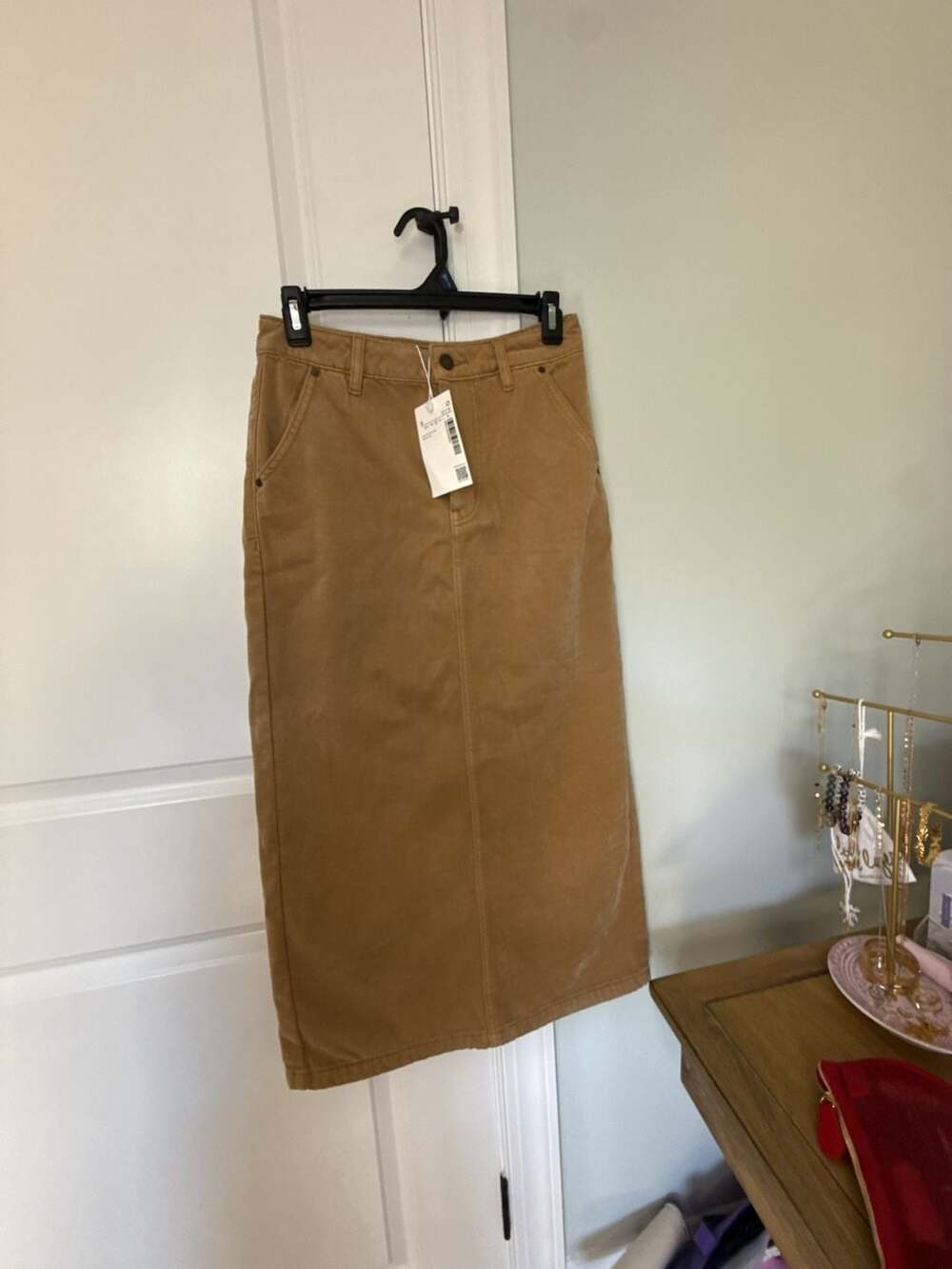 Urban Revivo Denim Skirt Size US 4 Yellow Brown